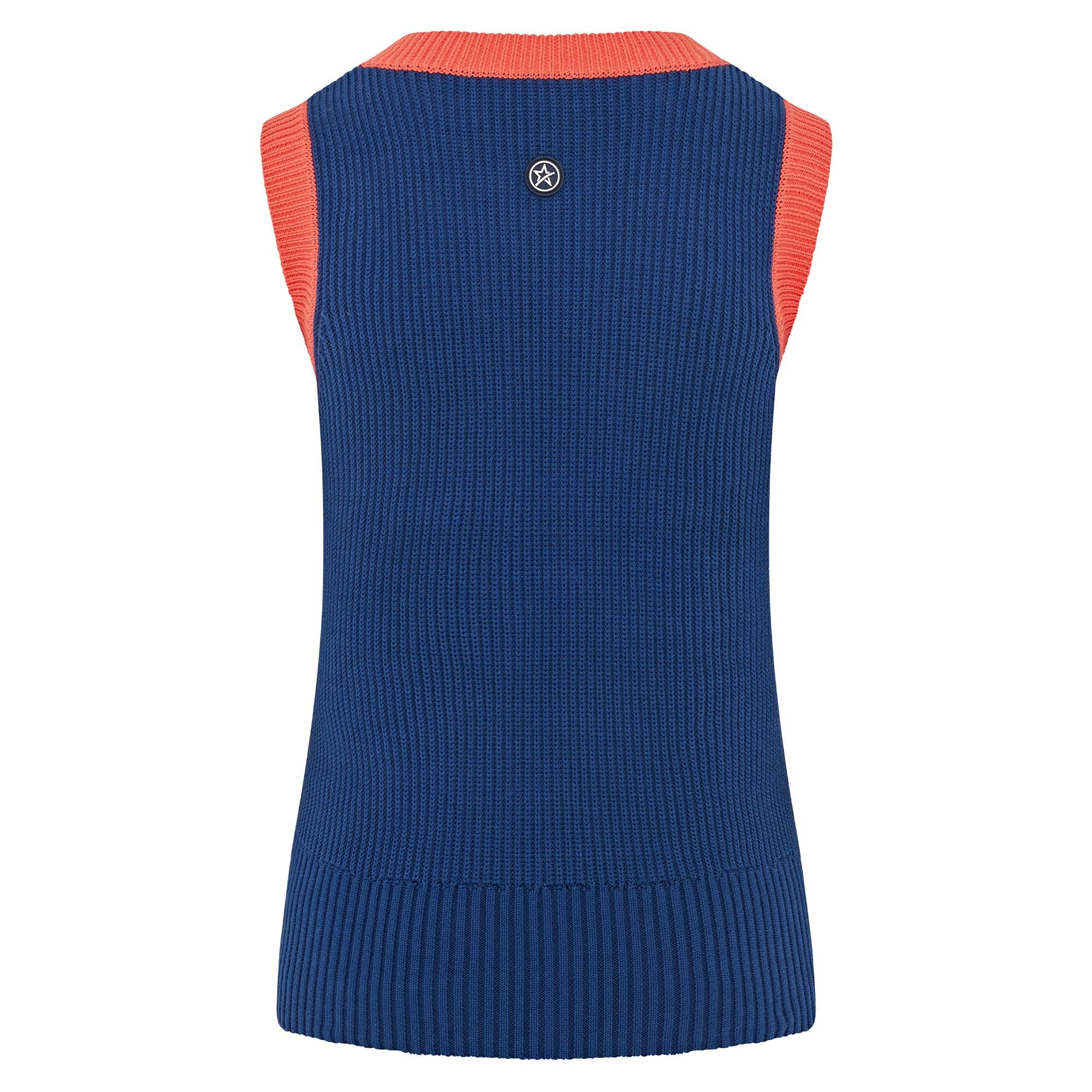 Swing Out Sister Dee Ladies Cotton Golf Slipover Coral/Navy